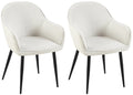 Set van 2 Eetkamerstoelen - Boise Stoelen - Comfortabele Zitting Kleur crème
