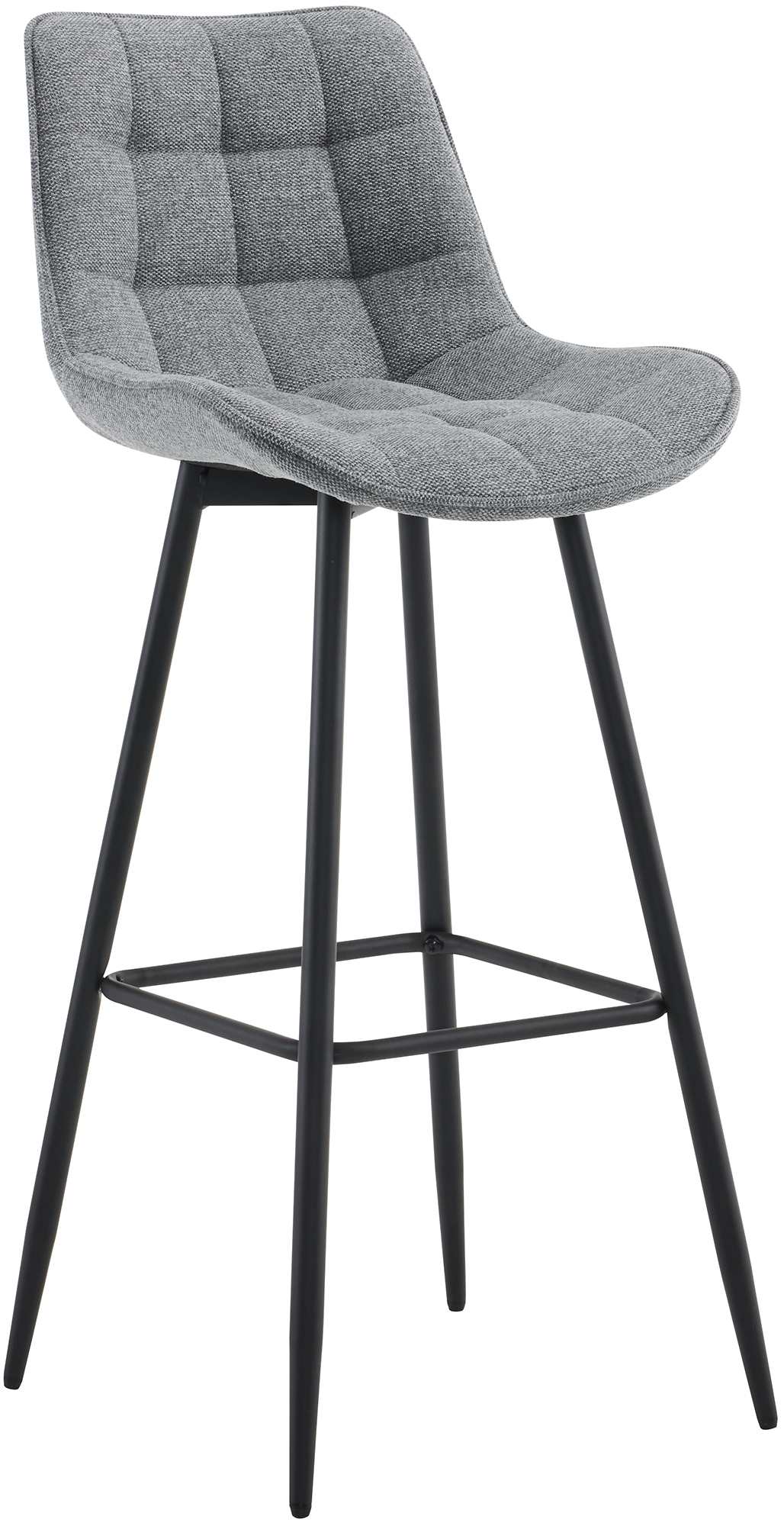 Barkruk met Modern Design - Barstoel - Elegant & Comfortabel, Matzwart Onderstel Kleur grijs Materiaal Stof