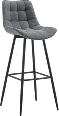Barkruk met Modern Design - Barstoel - Elegant & Comfortabel, Matzwart Onderstel Kleur donkergrijs Materiaal Stof