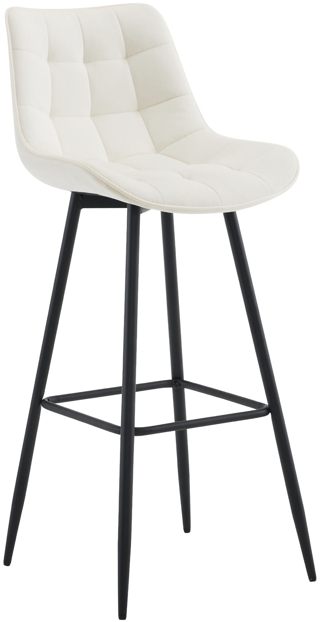 Barkruk met Modern Design - Barstoel - Elegant & Comfortabel, Matzwart Onderstel Kleur crème Materiaal zacht