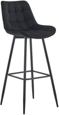Barkruk met Modern Design - Barstoel - Elegant & Comfortabel, Matzwart Onderstel Kleur zwart Materiaal zacht