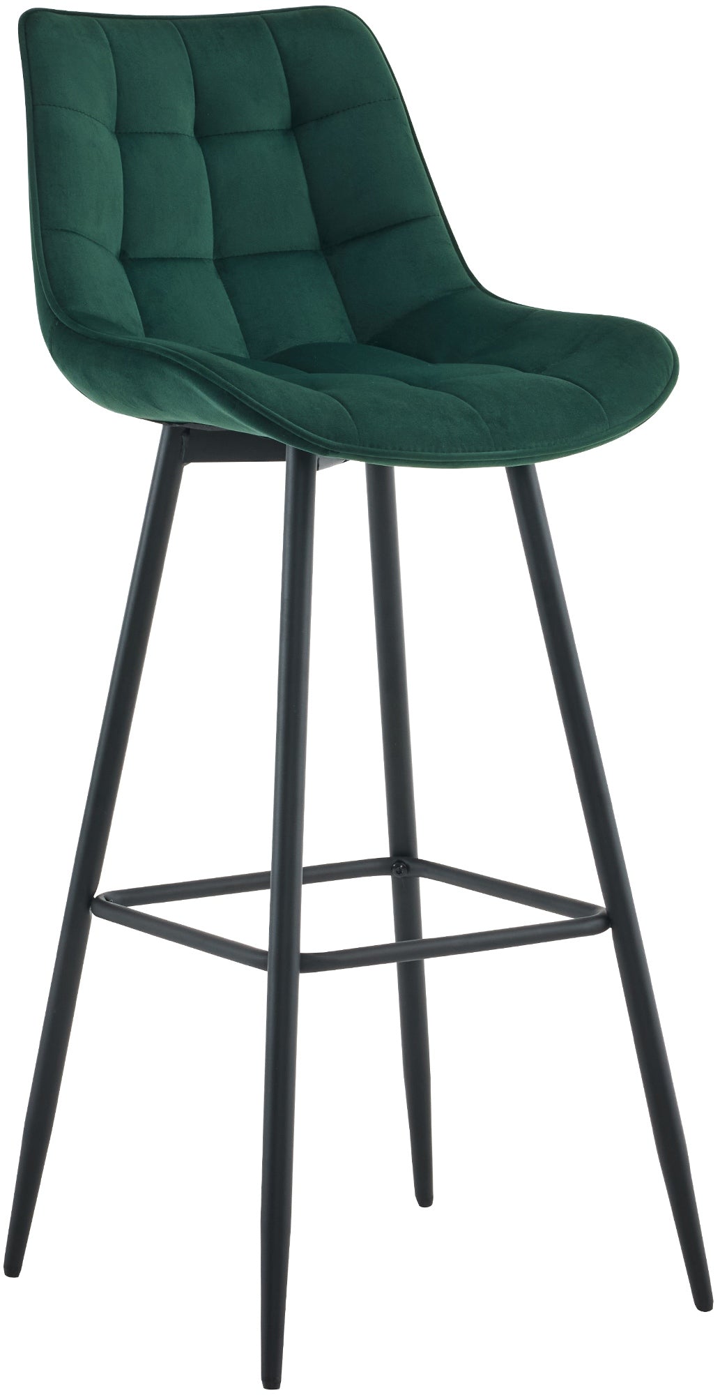 Barkruk met Modern Design - Barstoel - Elegant & Comfortabel, Matzwart Onderstel Kleur groen Materiaal zacht