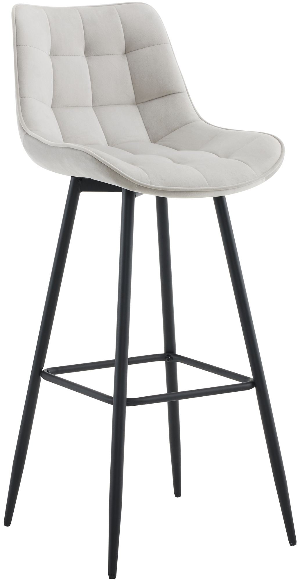 Barkruk met Modern Design - Barstoel - Elegant & Comfortabel, Matzwart Onderstel Kleur grijs Materiaal zacht
