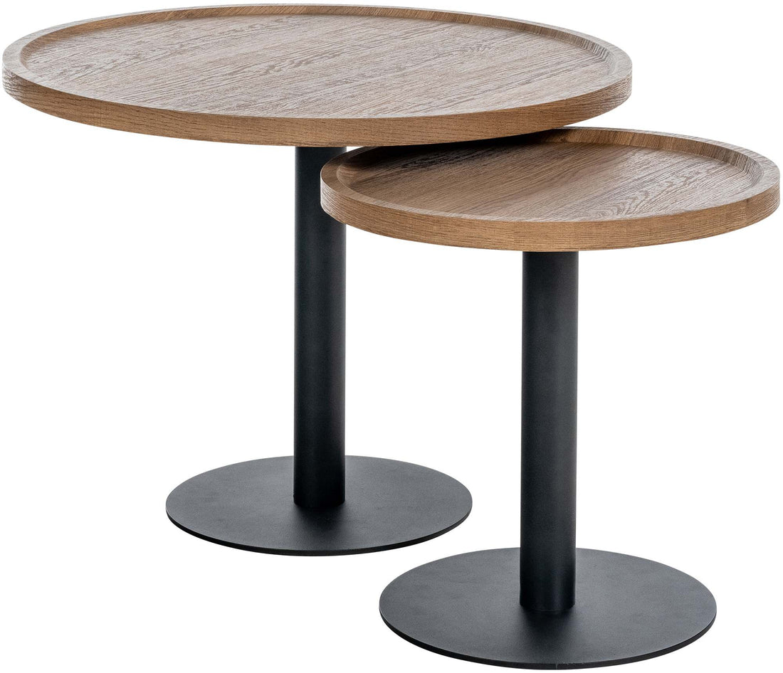 Set van 2 Moderne Bijzettafels - Salontafels - Stabiel & Elegant Design Kleur bruin
