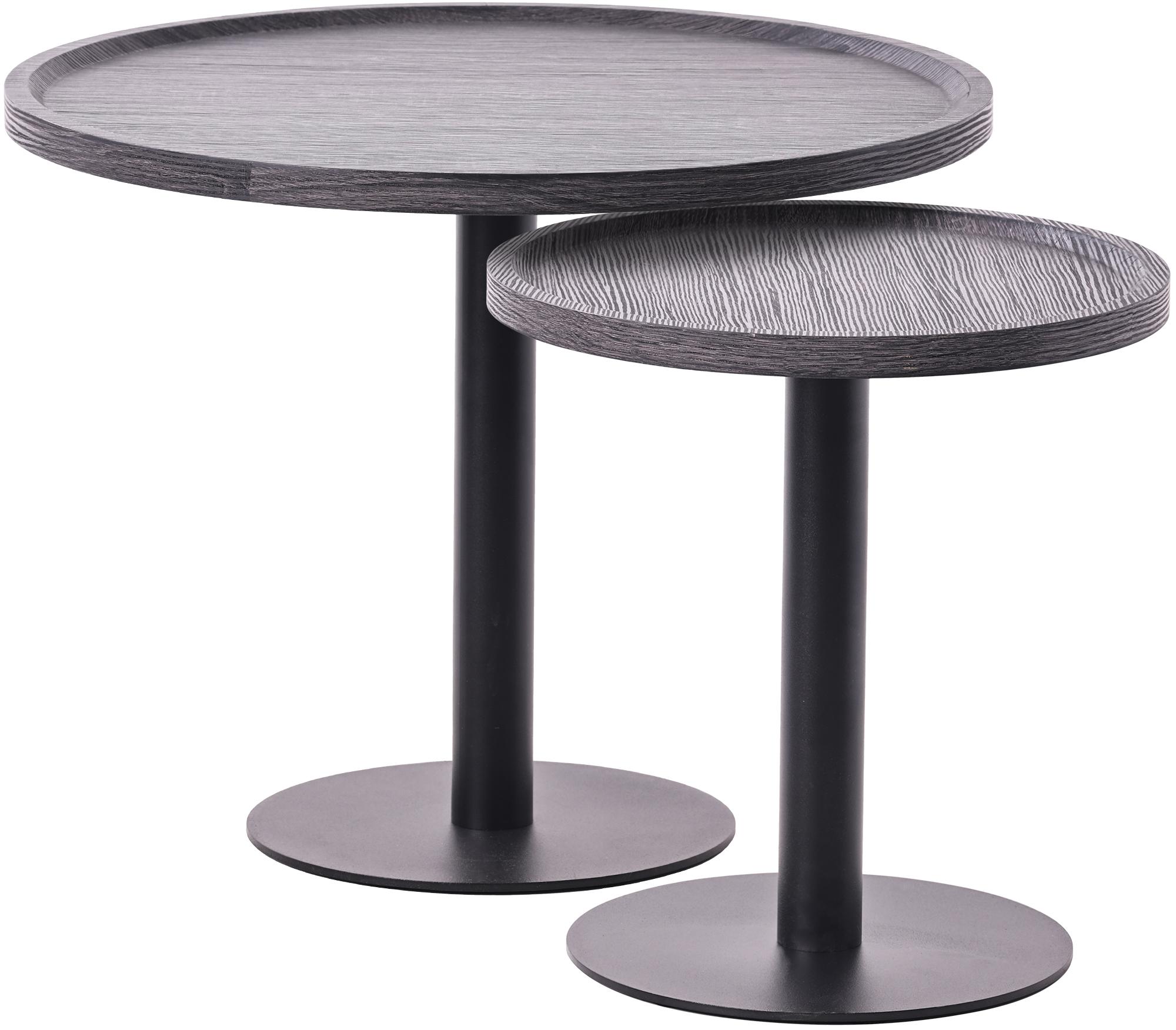 2-delige set Moderne Bijzettafels - Salontafels - Stabiele metalen frames Kleur grijs