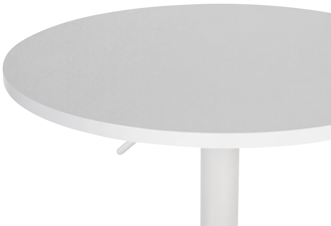 Ronde, verstelbare hoge tafel - Bistrotafel - Eenvoudige montage en stevig metalen frame Kleur wit/wit