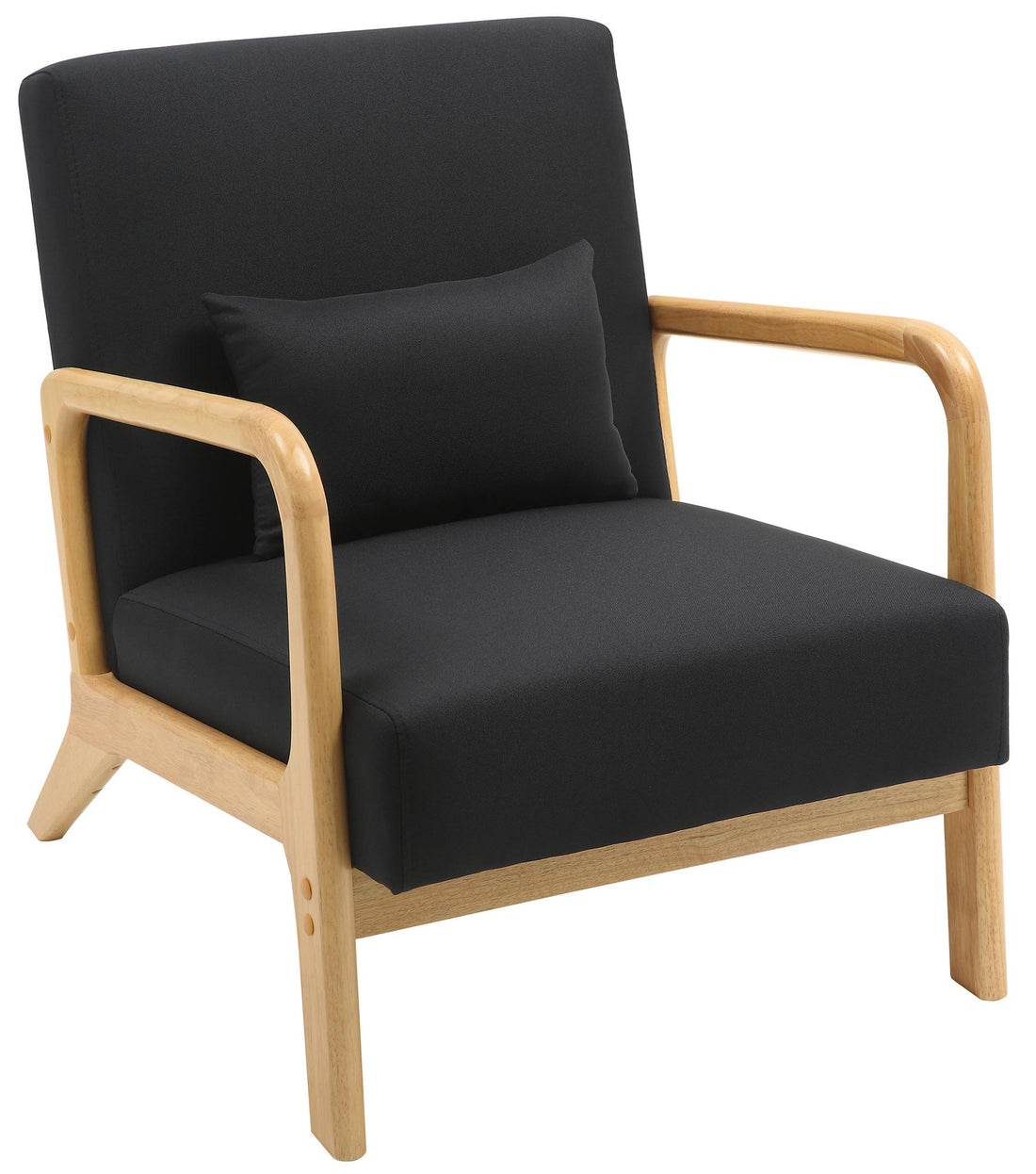 Elegante Comfort Fauteuil - Relaxstoel - Stoffen Bekleding, Inclusief Lendekussen Kleur zwart