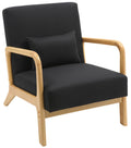 Elegante Comfort Fauteuil - Relaxstoel - Stoffen Bekleding, Inclusief Lendekussen Kleur zwart