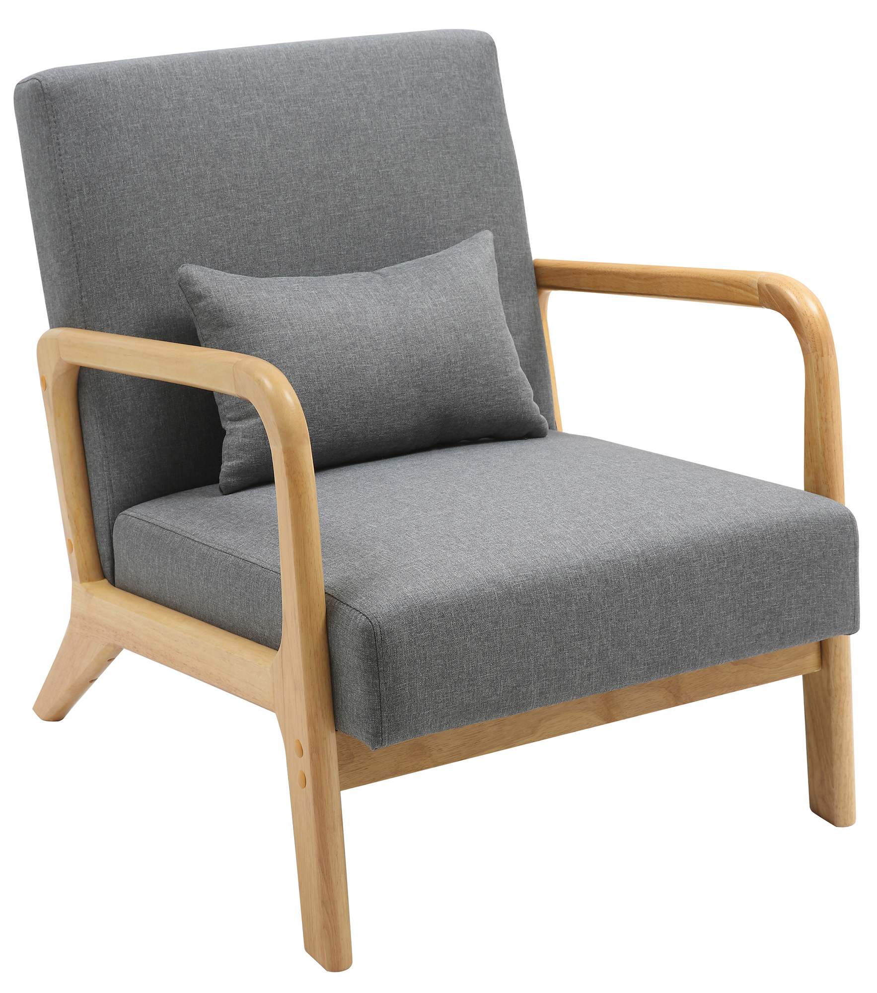 Elegante Comfort Fauteuil - Relaxstoel - Stoffen Bekleding, Inclusief Lendekussen Kleur lichtgrijs