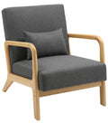 Elegante Comfort Fauteuil - Relaxstoel - Stoffen Bekleding, Inclusief Lendekussen Kleur donkergrijs