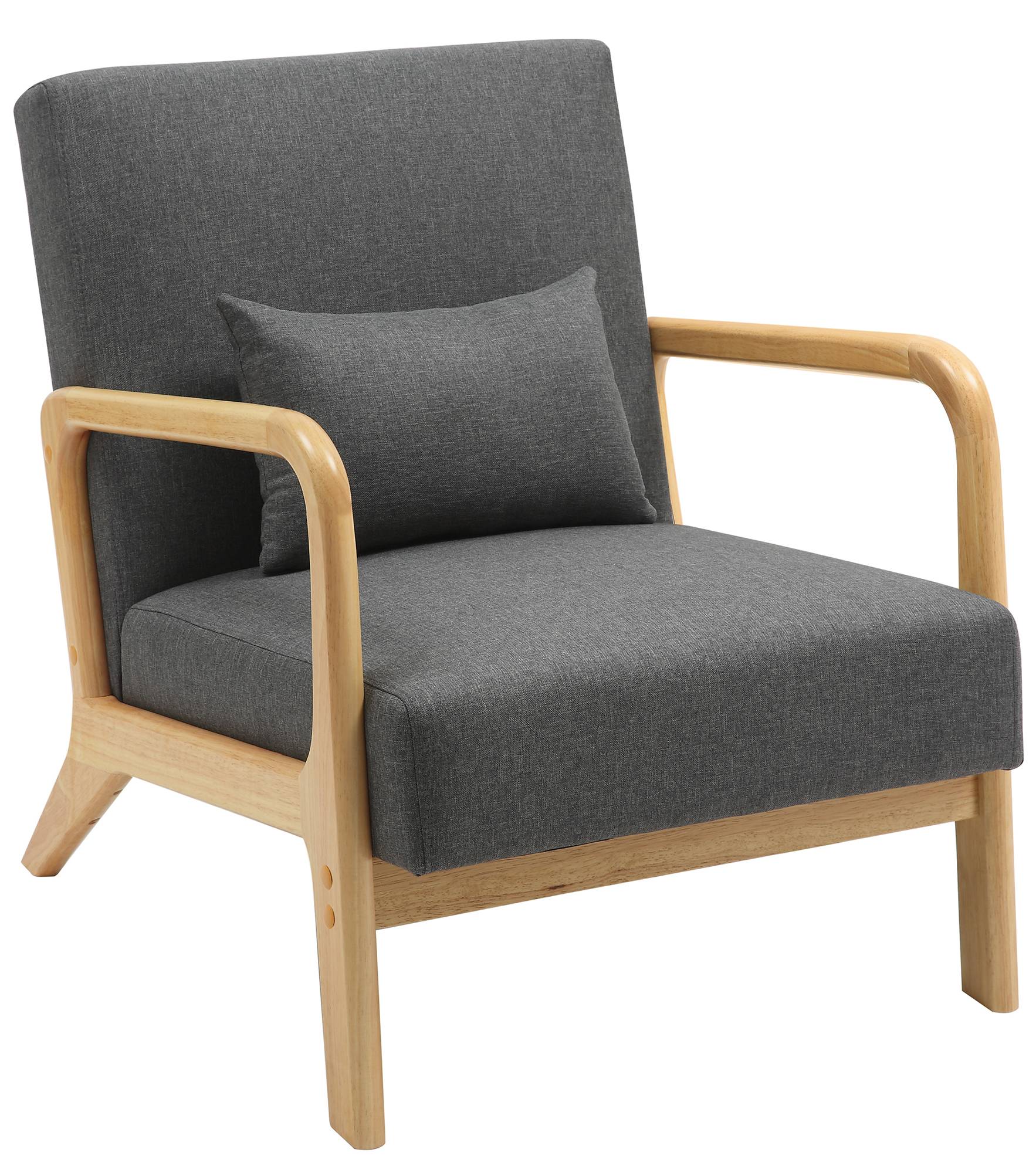 Elegante Comfort Fauteuil - Relaxstoel - Stoffen Bekleding, Inclusief Lendekussen Kleur donkergrijs