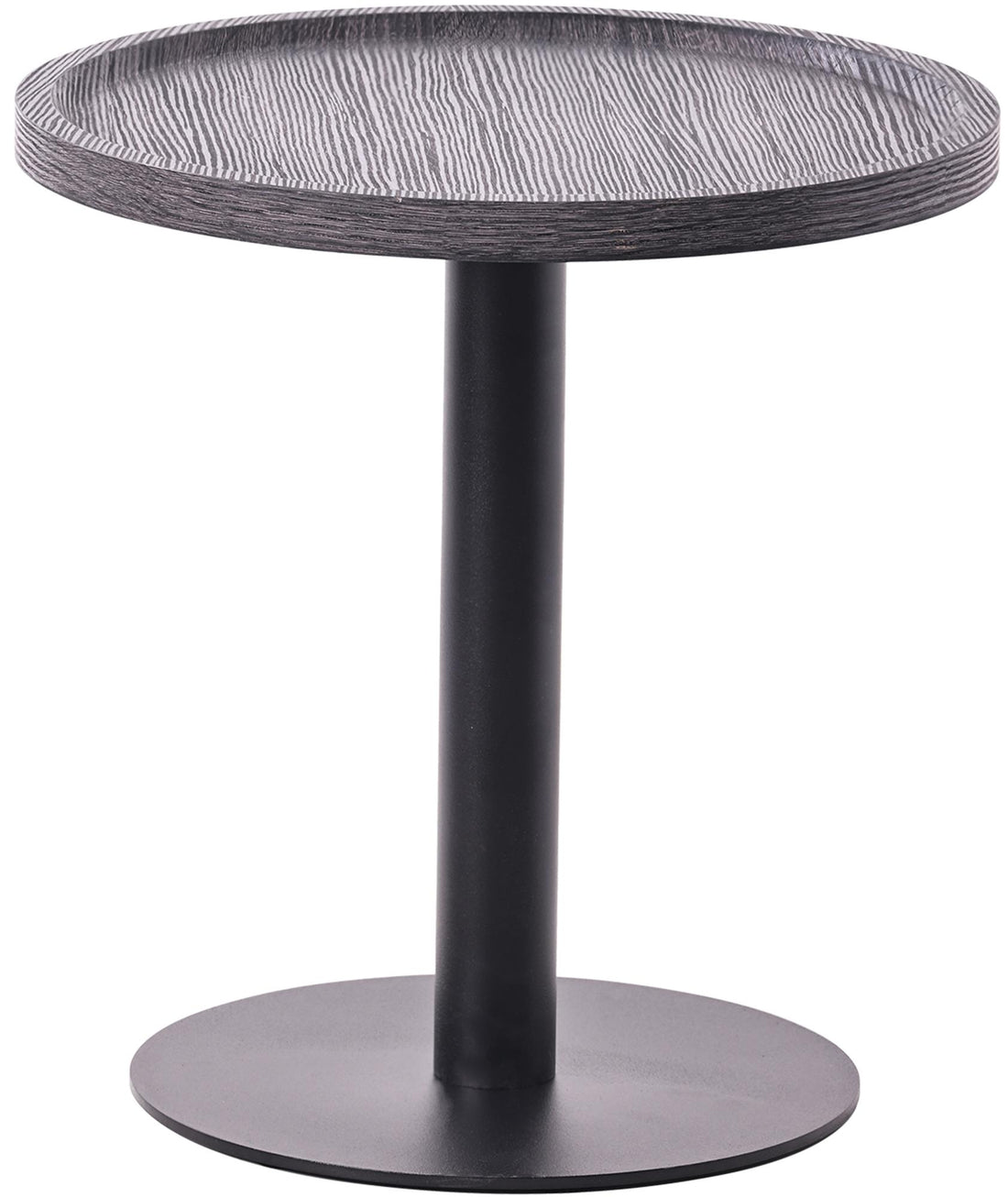 Ronde Bijzettafel - Sofatafel - Duurzaam Design - Natuurlijke Houtafwerking Kleur grijs