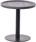 Ronde Bijzettafel - Sofatafel - Duurzaam Design - Natuurlijke Houtafwerking Kleur grijs