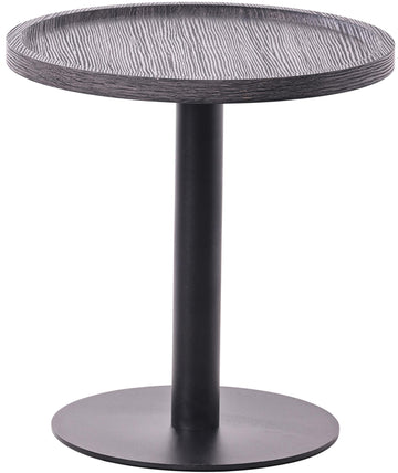 Ronde Bijzettafel - Sofatafel - Duurzaam Design - Natuurlijke Houtafwerking Kleur grijs