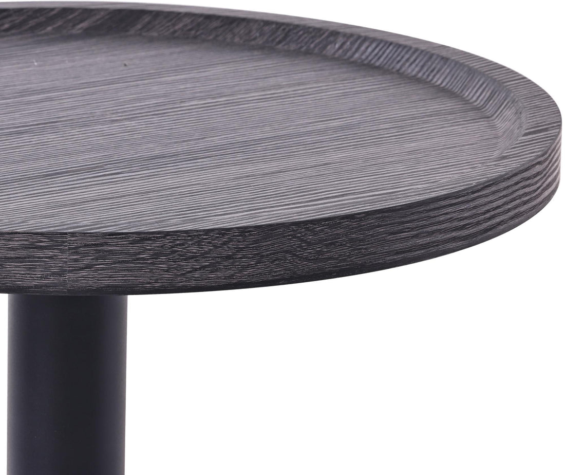 Ronde Bijzettafel - Sofatafel - Duurzaam Design - Natuurlijke Houtafwerking Kleur grijs