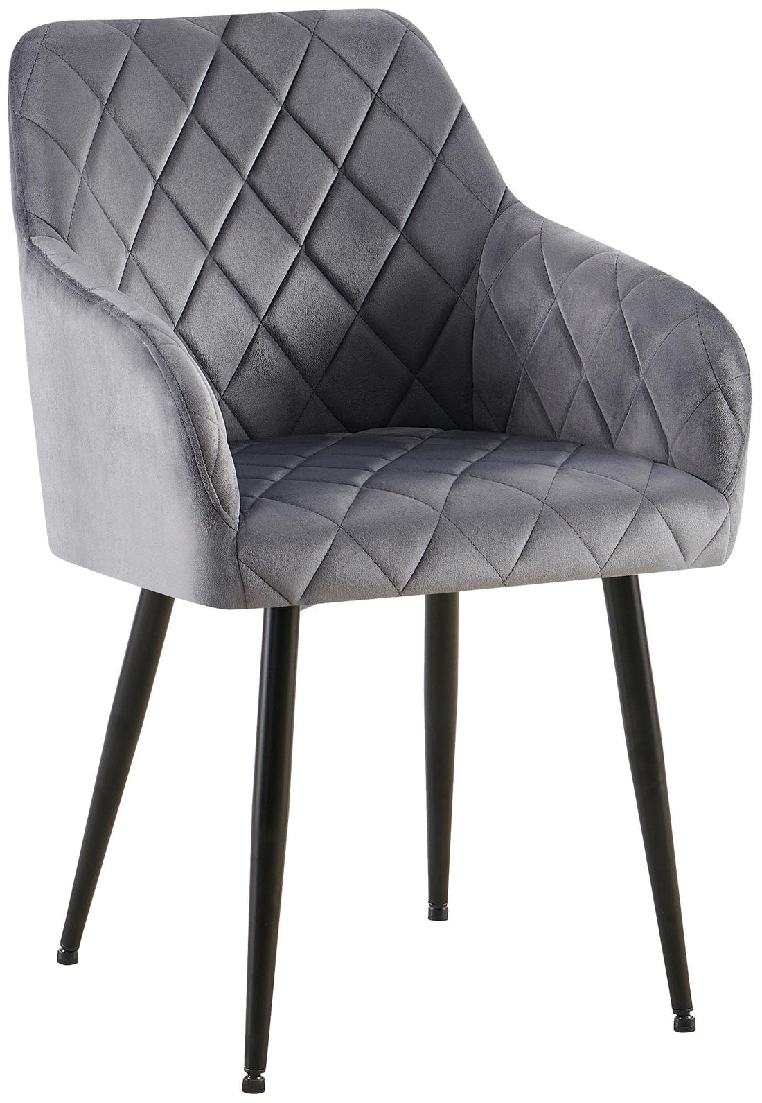 Comfortabele Eetkamerstoel Fluweel - Stijlvolle Stoel, Duurzaam Comfort - Stabiel Onderstel Kleur donkergrijs Materiaal onderstel Metaal matzwart