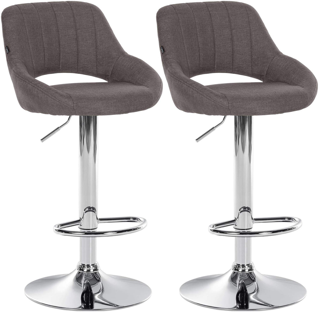 Set van 2 Barkrukken - Moderne Barkrukken - Comfortabele Zitting & Rugleuning Kleur donkergrijs