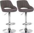 Set van 2 Barkrukken - Moderne Barkrukken - Comfortabele Zitting & Rugleuning Kleur donkergrijs