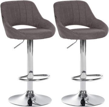 Set van 2 Barkrukken - Moderne Barkrukken - Comfortabele Zitting & Rugleuning Kleur donkergrijs