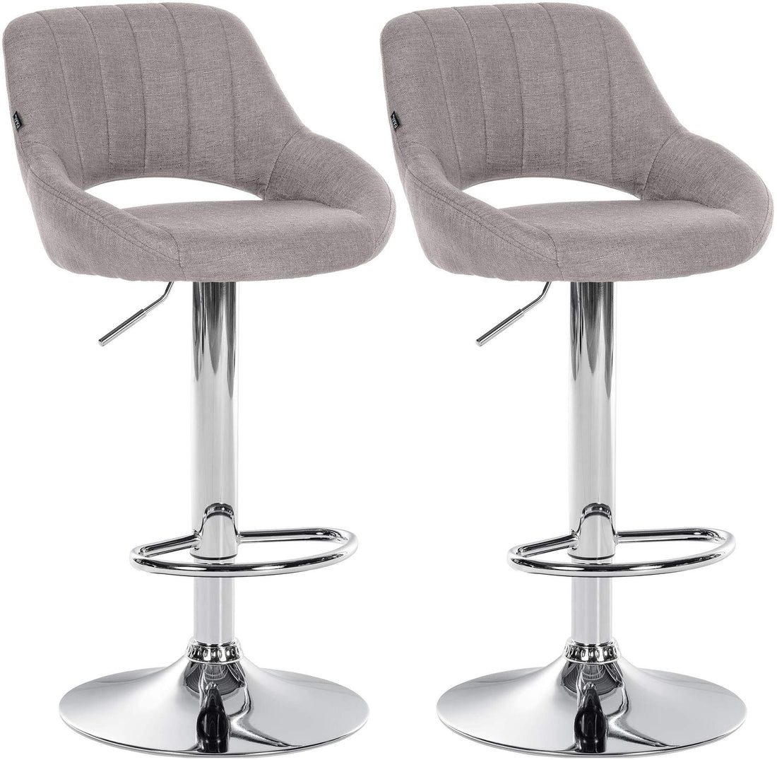 2-delige set Barkrukken - Barstoelen - In Hoogte Verstelbaar met 360° Draaifunctie Kleur zwart Materiaal onderstel Metaal in chroomlook