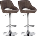 Set van 2 Luxe Barkrukken - Moderne Krukken - In Hoogte Verstelbaar, Ideaal Comfort Kleur bruin