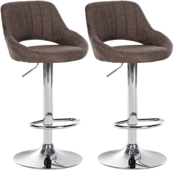 Set van 2 Luxe Barkrukken - Moderne Krukken - In Hoogte Verstelbaar, Ideaal Comfort Kleur bruin