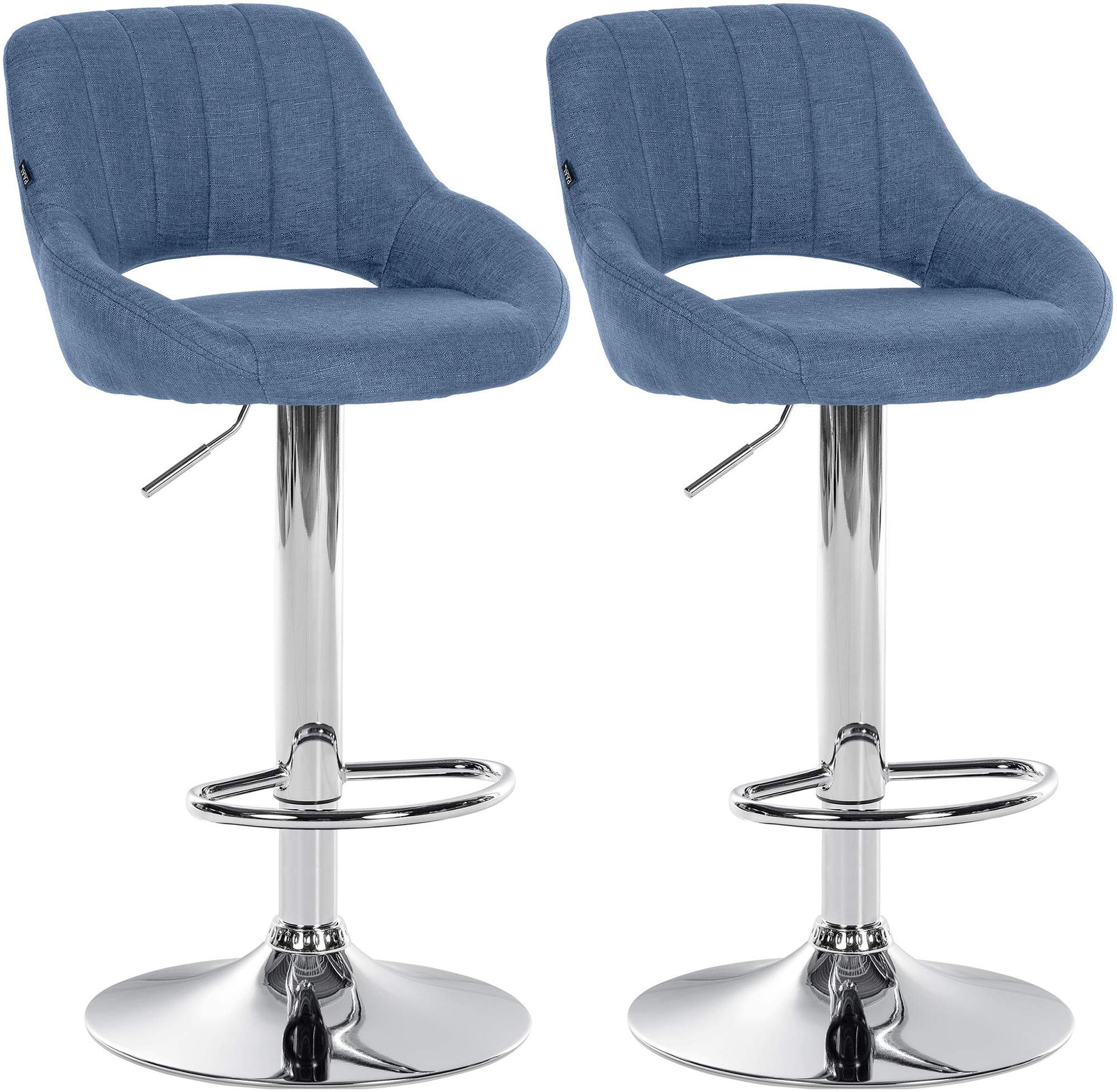 Moderne Barkrukken Set van 2 - Blauwe Hoge krukken - Verstelbare Zithoogte & Ondersteuning Kleur blauw