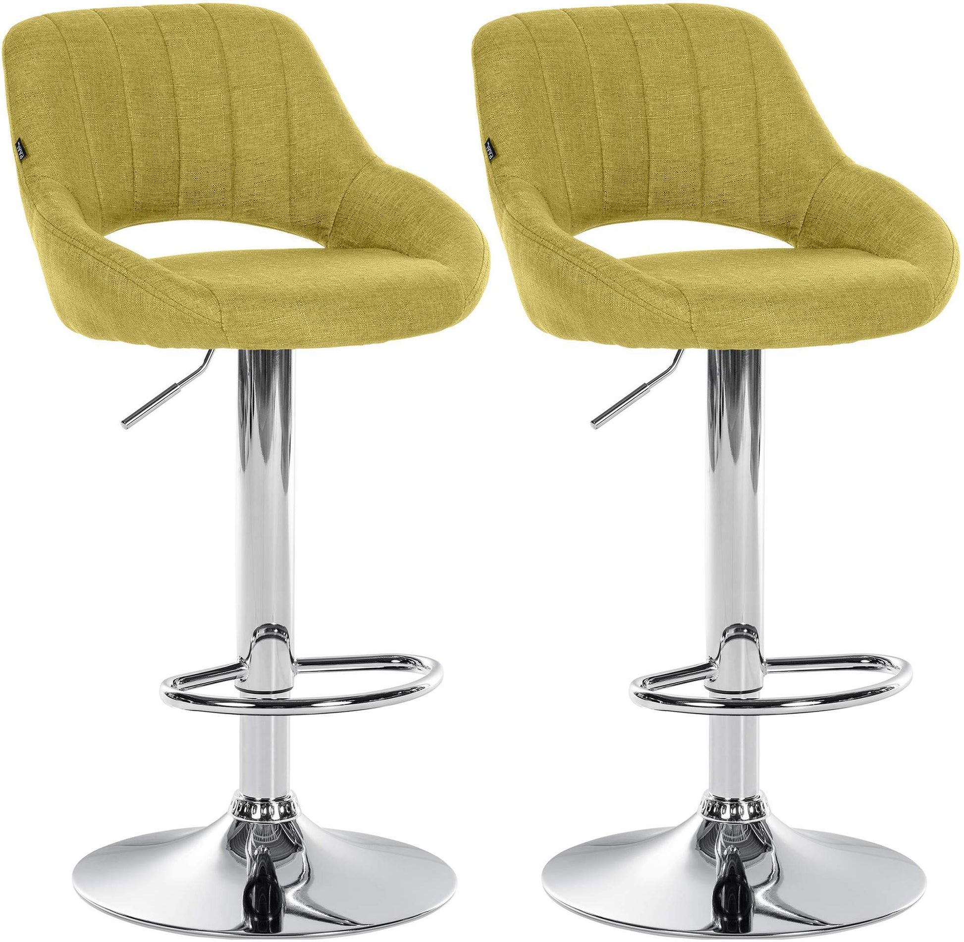 2-delige set Gestoffeerde Barkrukken - Barstoelen - Verstelbare Zithoogte, Luxe Comfort Kleur groen