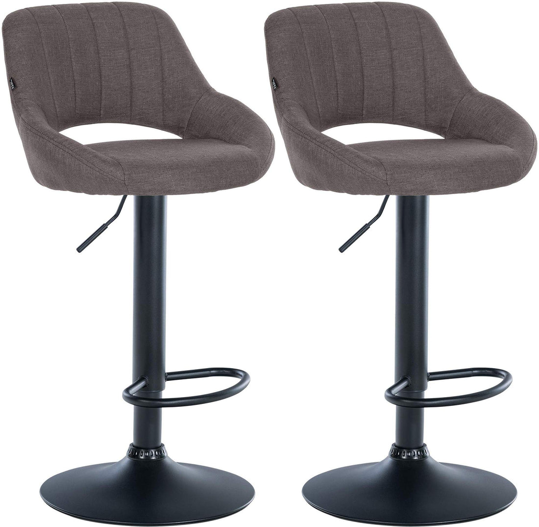 Set van 2 Moderne Barkrukken - Design Stoelen - Hoogteverstelling en 360° Draaiing Kleur donkergrijs