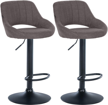 Set van 2 Moderne Barkrukken - Design Stoelen - Hoogteverstelling en 360° Draaiing Kleur donkergrijs