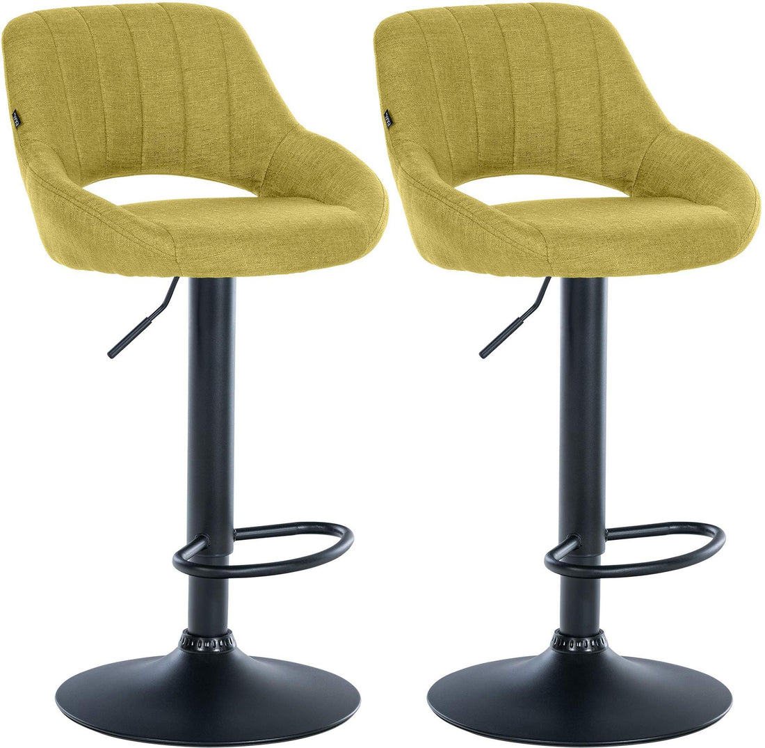 Set van 2 Barkrukken - Bistrostoelen - Verstelbaar & Draaibaar, Onderhoudsvriendelijke Stof Kleur groen