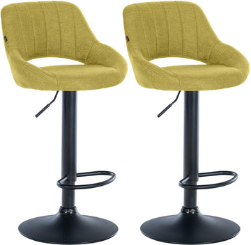 Set van 2 Barkrukken - Bistrostoelen - Verstelbaar & Draaibaar, Onderhoudsvriendelijke Stof Kleur groen