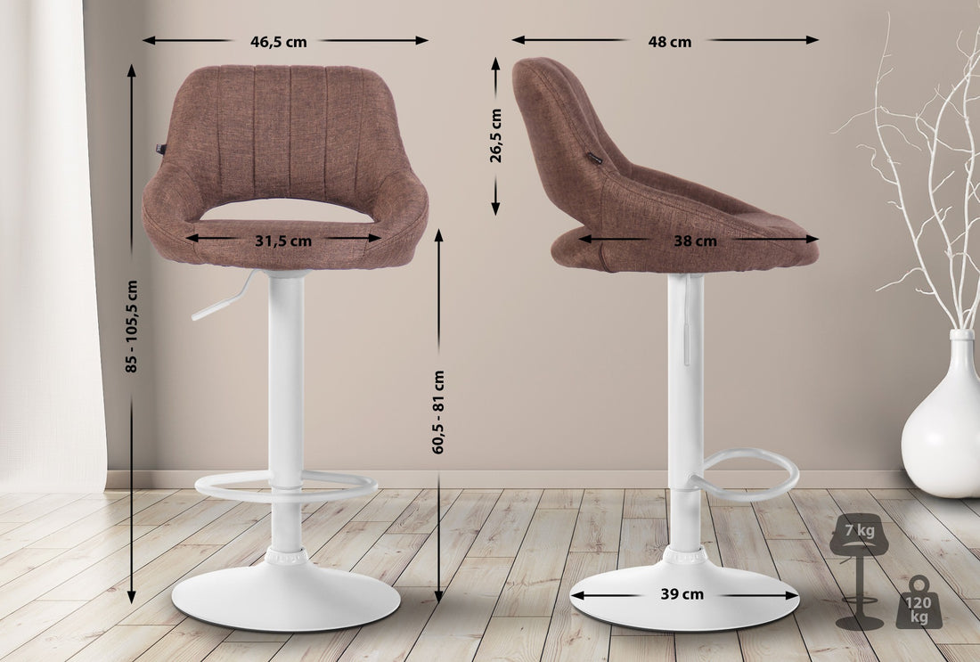 2-delige set Barstoelen - Krukken - In Hoogte Verstelbaar, Moderne Look Kleur bruin