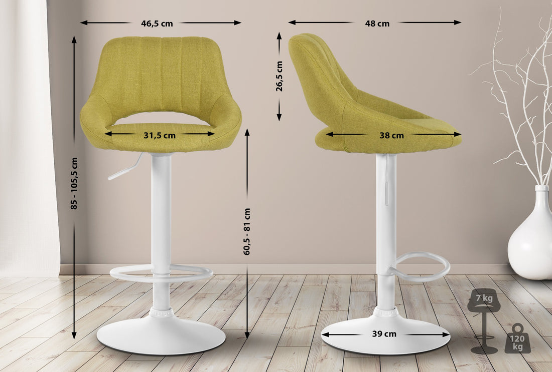 Set van 2 Draaibare Barkrukken - Krukjes - 360° Draaifunctie, Comfortabele Zitting Kleur groen