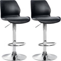 Set van 2 Moderne Barkrukken - Barstoelen - Verstelbare Hoogte & 360° Draaibaar Kleur zwart