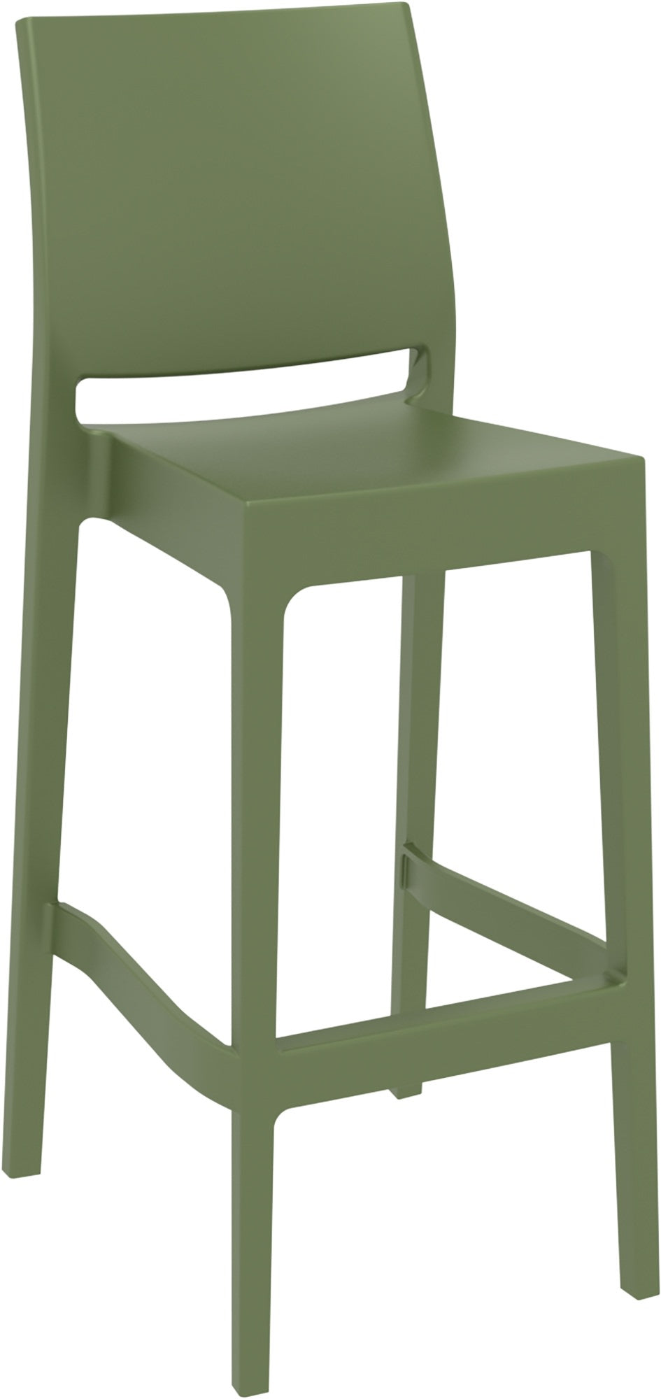 Design Barkruk - Moderne Barkruk - Weerbestendig & Stapelbaar Kleur olijf