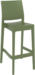 Design Barkruk - Moderne Barkruk - Weerbestendig & Stapelbaar Kleur olijf