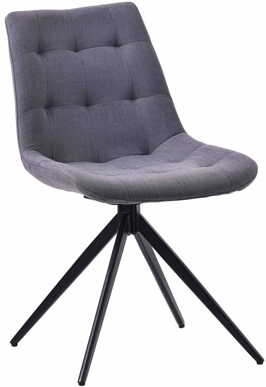 Eetkamerstoel - Design Stoel - 180 Graden Draaifunctie voor Extra Comfort Kleur donkergrijs Materiaal Stof