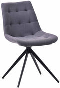 Eetkamerstoel - Design Stoel - 180 Graden Draaifunctie voor Extra Comfort Kleur donkergrijs Materiaal Stof