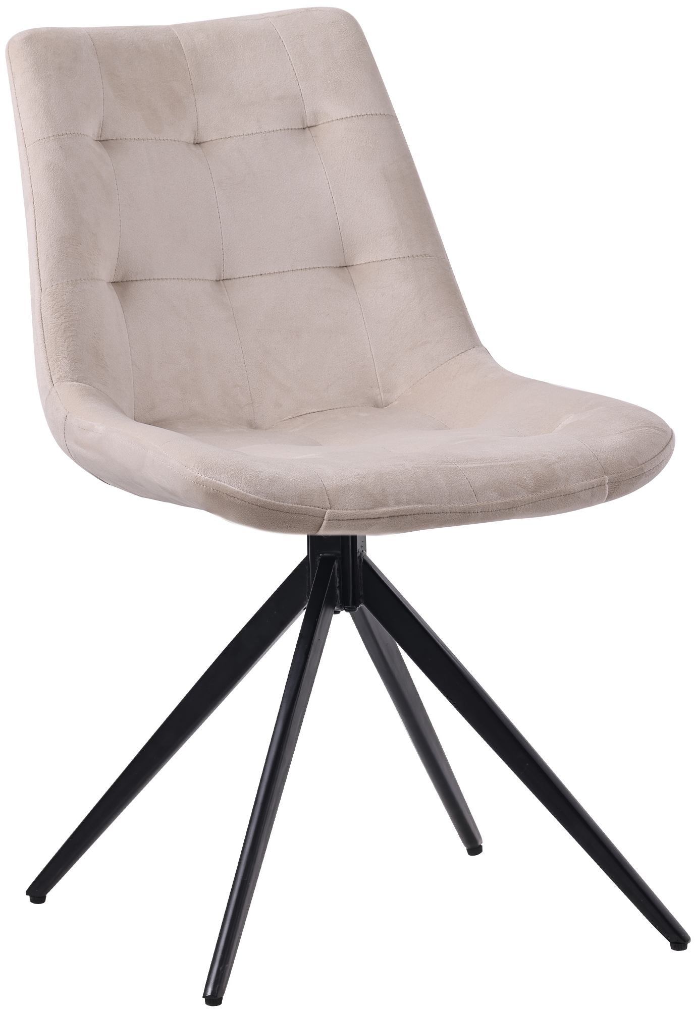 Eetkamerstoel - Design Stoel - 180 Graden Draaifunctie voor Extra Comfort Kleur crème Materiaal zacht