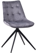 Eetkamerstoel - Design Stoel - 180 Graden Draaifunctie voor Extra Comfort Kleur donkergrijs Materiaal zacht