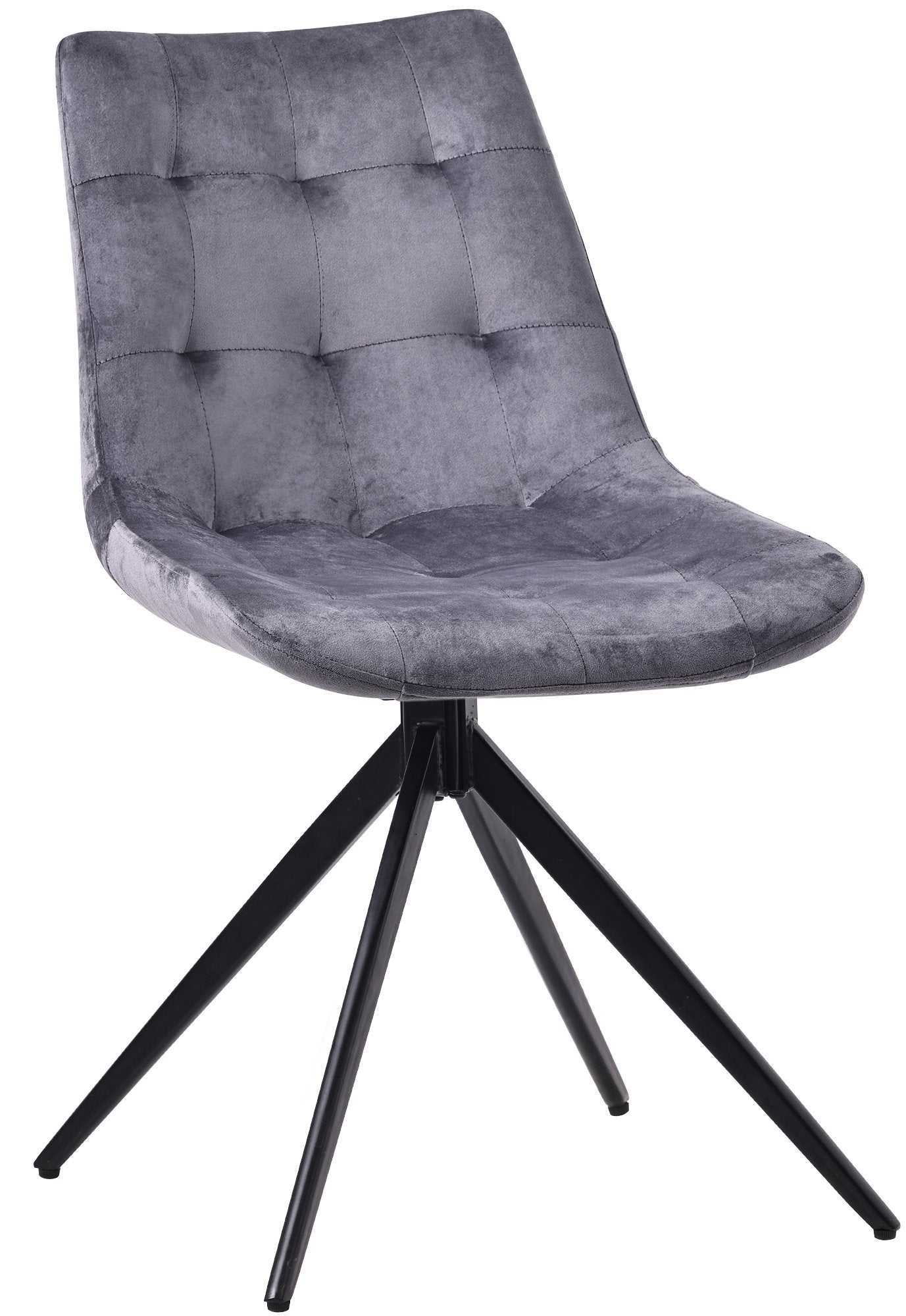 Eetkamerstoel - Design Stoel - 180 Graden Draaifunctie voor Extra Comfort Kleur donkergrijs Materiaal zacht