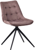 Eetkamerstoel - Design Stoel - 180 Graden Draaifunctie voor Extra Comfort Kleur bruin Materiaal zacht