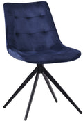 Eetkamerstoel - Design Stoel - 180 Graden Draaifunctie voor Extra Comfort Kleur donkerblauw Materiaal zacht