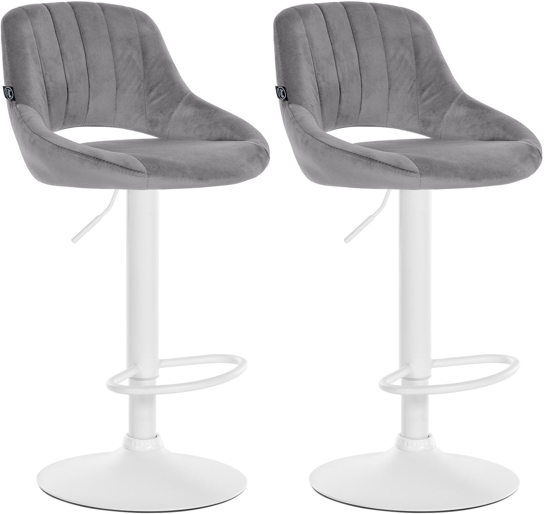 2-delige set Barkrukken Fluweel - Moderne Stijl - Comfortabele Zithouding Kleur donkergrijs