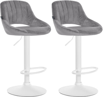 2-delige set Barkrukken Fluweel - Moderne Stijl - Comfortabele Zithouding Kleur donkergrijs