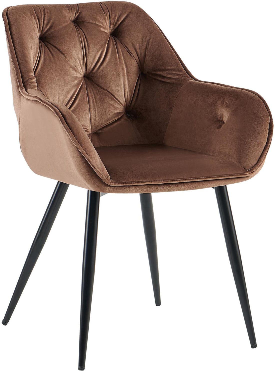 Eetkamerstoel Fluweel - Comfortabele Zitting - Moderne Flair, Vloerbeschermers Kleur bruin