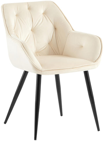 Eetkamerstoel - Dining Chair - Stijlvolle en Comfortabele Zithouding Kleur crème