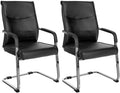2-delige set Bezoekersstoelen - Gaststoelen - Elegant en Comfortabel Design Kleur zwart Materiaal kunstleer
