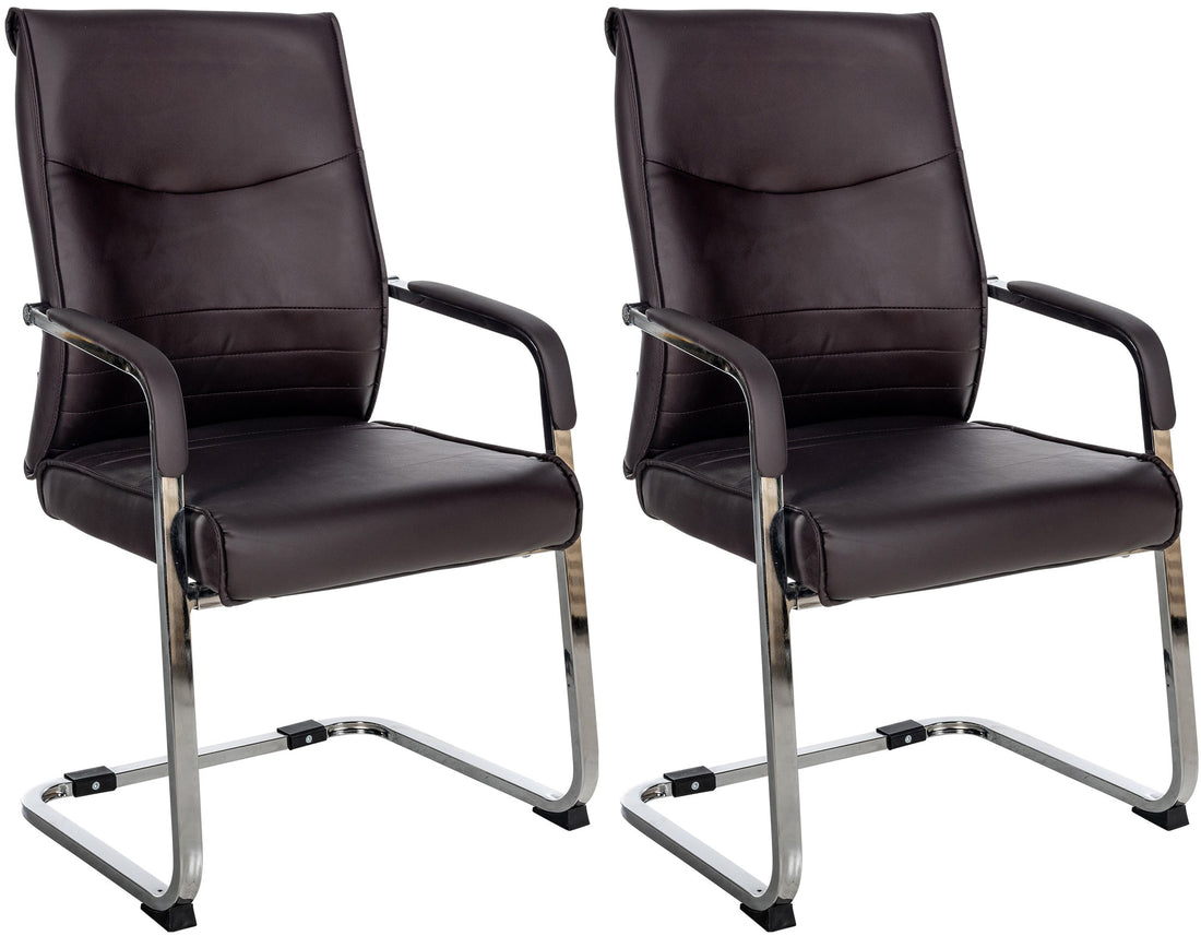 2-delige set Bezoekersstoelen - Gaststoelen - Elegant en Comfortabel Design Kleur zwart Materiaal kunstleer